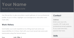Resume format