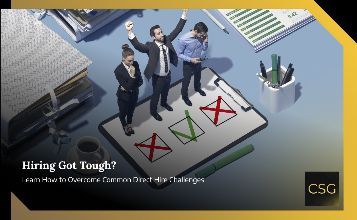 Recruiter reviewing candidates to overcome direct hire recruitment challenges